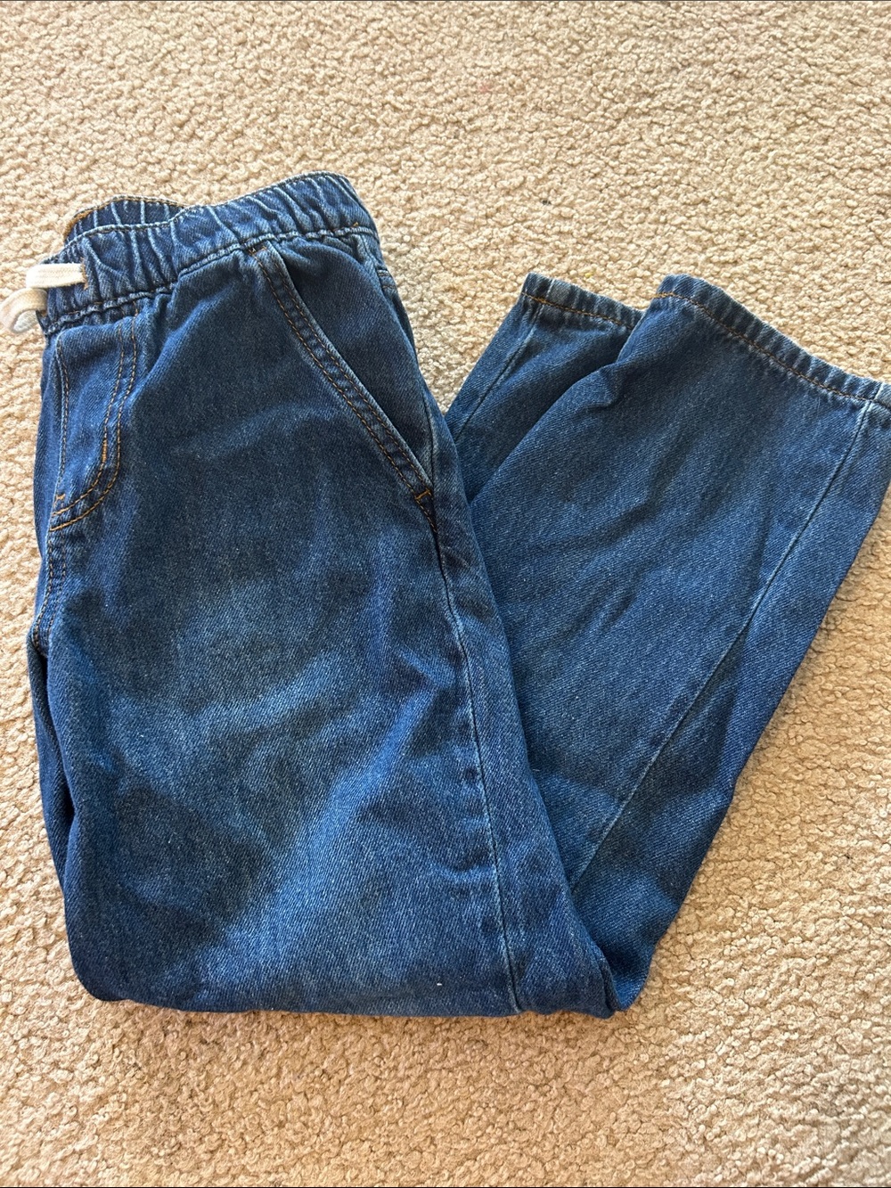 Blue Elastic Waist Denim jeans